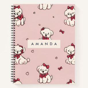 Gepersonaliseerde Schattigee Schattige puppy met r Notitieboek