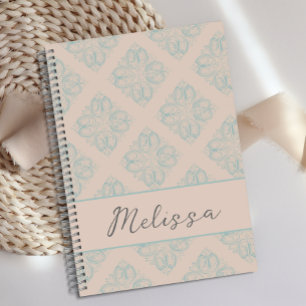 Gepersonaliseerde Schattigee Soft Blue Cream Damas Notitieboek