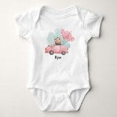 Gepersonaliseerde Schattigee Teddy Hearts Kinder V Romper (Voorkant)