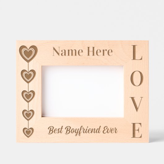Gepersonaliseerde Schattigee Vijf Hart Snaar en LI Gegraveerde Lijstjes (Voorkant)
