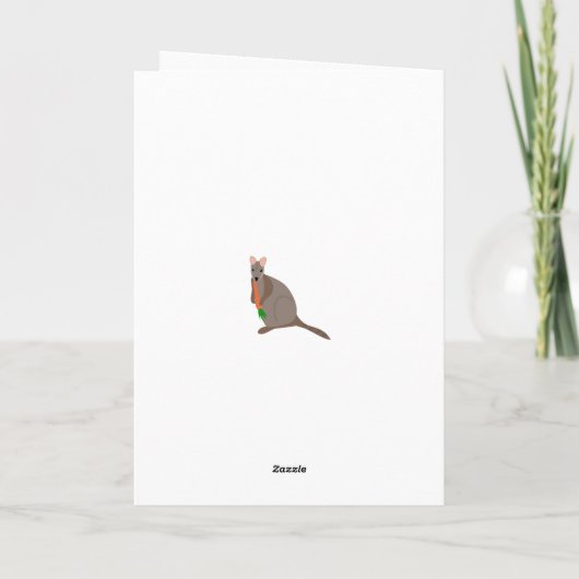 Gepersonaliseerde Schattigee wallaby die een worte Kaart (Achterkant)