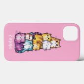 Gepersonaliseerde Schattigee Waterverf katten, min Case-Mate iPhone Case (Achterkant (horizontaal))