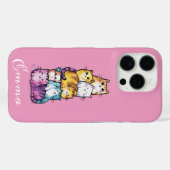 Gepersonaliseerde Schattigee Waterverf katten, min Case-Mate iPhone Case (Achterkant (horizontaal))