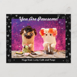 Gepersonaliseerde Schattigee zwarte harten Foto Mo Briefkaart