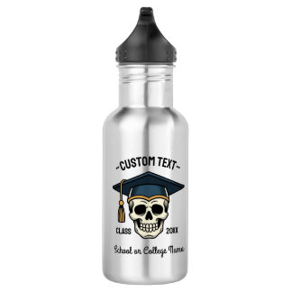 Gepersonaliseerde Schedel Afstudeer Jaar School Waterfles