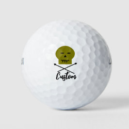 Gepersonaliseerde schedel en kruisbeenderen golfballen