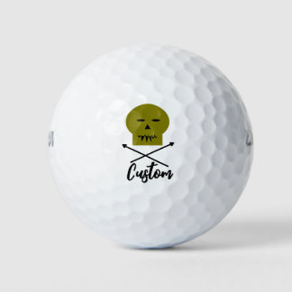 Gepersonaliseerde schedel en kruisbeenderen golfballen