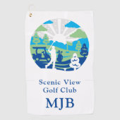 Gepersonaliseerde Schilderachtig Cursus Retro Mode Golfhanddoek (Voorkant)