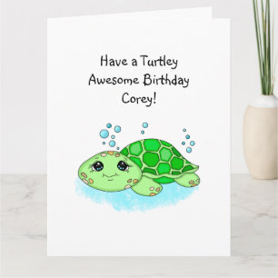 Gepersonaliseerde schildpad Happy Birthday   Pagin Kaart