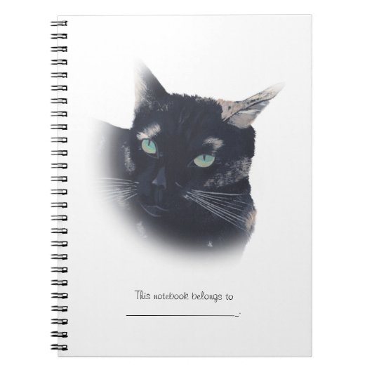 Gepersonaliseerde schildpad Shell Cat Face Notitie Notitieboek (Voorkant)