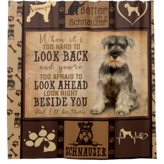 Gepersonaliseerde Schnauzer Dog Blanket Gift Douchegordijn (Voorkant)