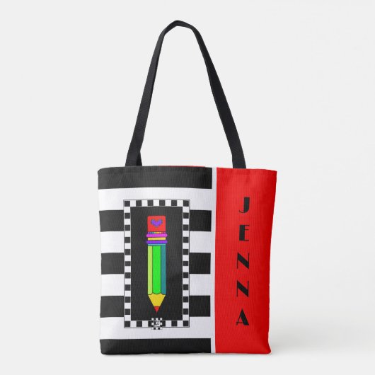 Gepersonaliseerde School Canvas tas (Achterkant)