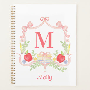 Gepersonaliseerde School Crest   Monogram Planner