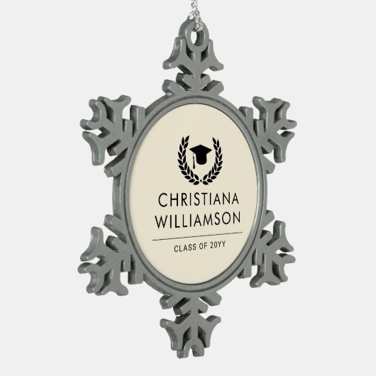 Gepersonaliseerde School en College Graduation Ele Tin Sneeuwvlok Ornament (Links)