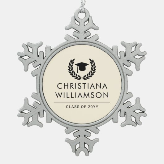 Gepersonaliseerde School en College Graduation Ele Tin Sneeuwvlok Ornament (Voorkant)