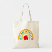 GEPERSONALISEERDE SCHOOL LERAAR RAINBOW TOTE BAG (Achterkant)