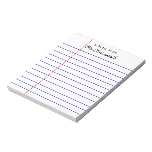Gepersonaliseerde School Paper Design - Leraar Gif Notitieblok (Gedraaid)