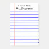Gepersonaliseerde School Paper Design - Leraar Gif Post-it® Notes (Voorkant)
