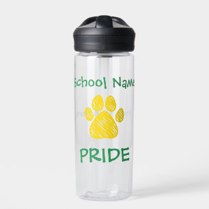 Gepersonaliseerde School Pride Paw Print Waterfles