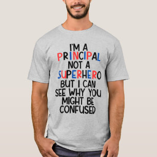 Gepersonaliseerde School Principal Grappige Superh T-shirt