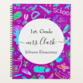 Gepersonaliseerde school thema leraar les planner (Voorkant)