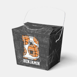 Gepersonaliseerde schoolbord basketbal letter B Bedankdoosjes