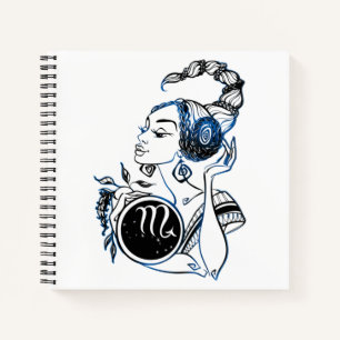 Gepersonaliseerde Schorpioen Art Deco Lady Notitieboek