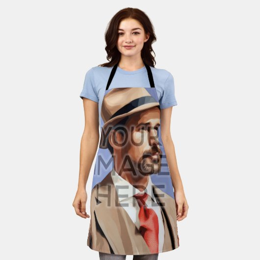 Gepersonaliseerde Schort vierkante Afbeeldingen (Gedragen)