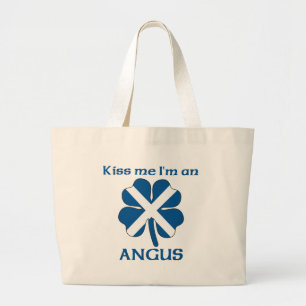 Gepersonaliseerde Schotse kus Ik ben Angus Grote Tote Bag