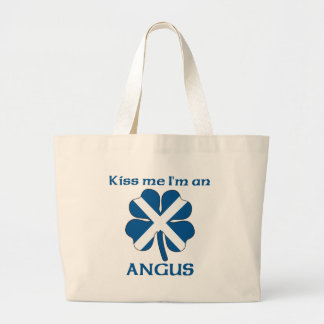 Gepersonaliseerde Schotse kus Ik ben Angus Grote Tote Bag