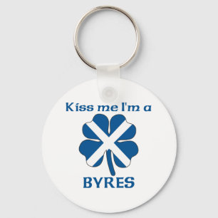 Gepersonaliseerde Schotse kus Ik ben Byres Sleutelhanger
