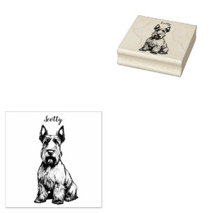 Gepersonaliseerde Schotse Terrier Rubberstempel