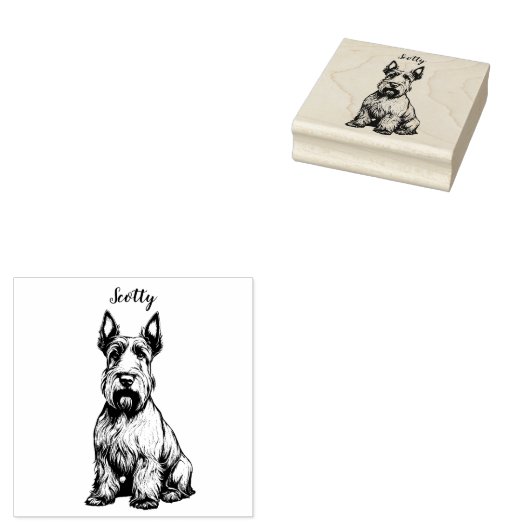 Gepersonaliseerde Schotse Terrier Rubberstempel (Gestempeld)