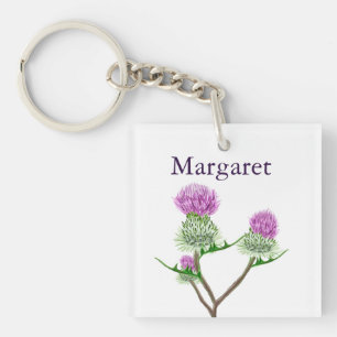 Gepersonaliseerde Schotse Thistle Sleutelhanger
