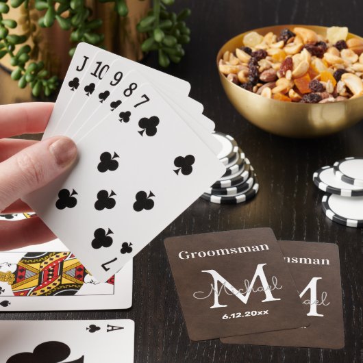 gepersonaliseerde schrijver, leder als pokerkaarten (Insitu)