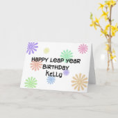 Gepersonaliseerde schrikkeljaar Verjaardag Kaart (Gele Bloem)