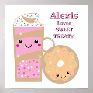 Gepersonaliseerde schud- en donutsnoepbehandelinge poster