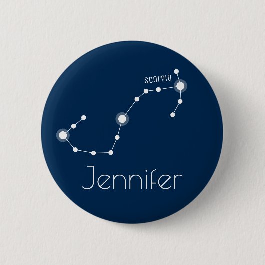 Gepersonaliseerde Scorpio Zodiac Constellation Ronde Button 5,7 Cm (Voorkant)
