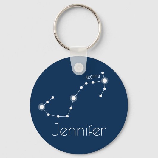 Gepersonaliseerde Scorpio Zodiac Constellation Sleutelhanger (Voorkant)