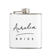 Gepersonaliseerde Script Handtekening Naam Bachelo Heupfles (Voorkant)