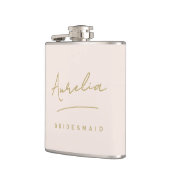 Gepersonaliseerde scriptnaam Pink Gold Bachelorett Heupfles (Links)