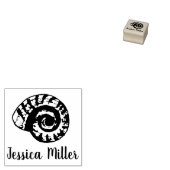 Gepersonaliseerde Seashell Klein Hout Rubberstempel (Gestempeld)