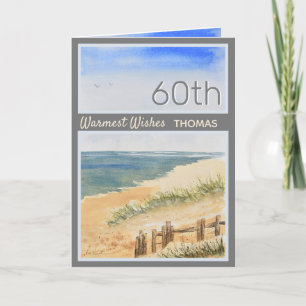 Gepersonaliseerde Seashore Beach 60ste verjaardag Kaart