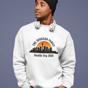 Gepersonaliseerde Seattle-reis Skyline Zonsonderga Trui
