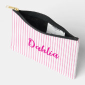 Gepersonaliseerde Seersucker make-up tas, bruidsme Etui (Open)