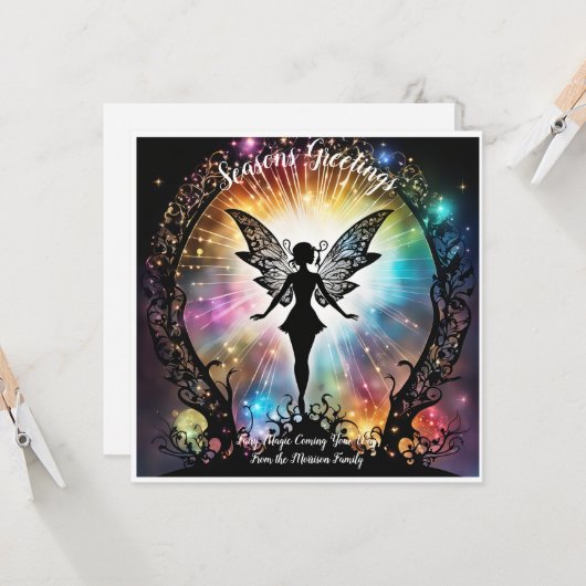 Gepersonaliseerde Seizoenen Groeten Fairy Magic St Kaart (Voorkant / Achterkant in situ)
