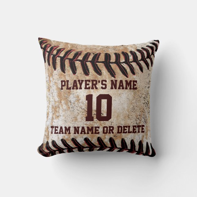 Gepersonaliseerde Senior Baseball Player Gift Idee Kussen (Voorkant)