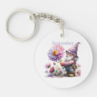 Gepersonaliseerde September Geboortemaand Tuin Gno Sleutelhanger