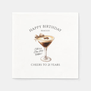 Gepersonaliseerde servetten 21e verjaardag Martini
