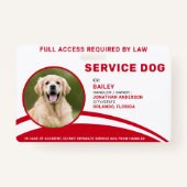 Gepersonaliseerde Service Dog Eenvoudige Moderne F Badge (Voorkant)